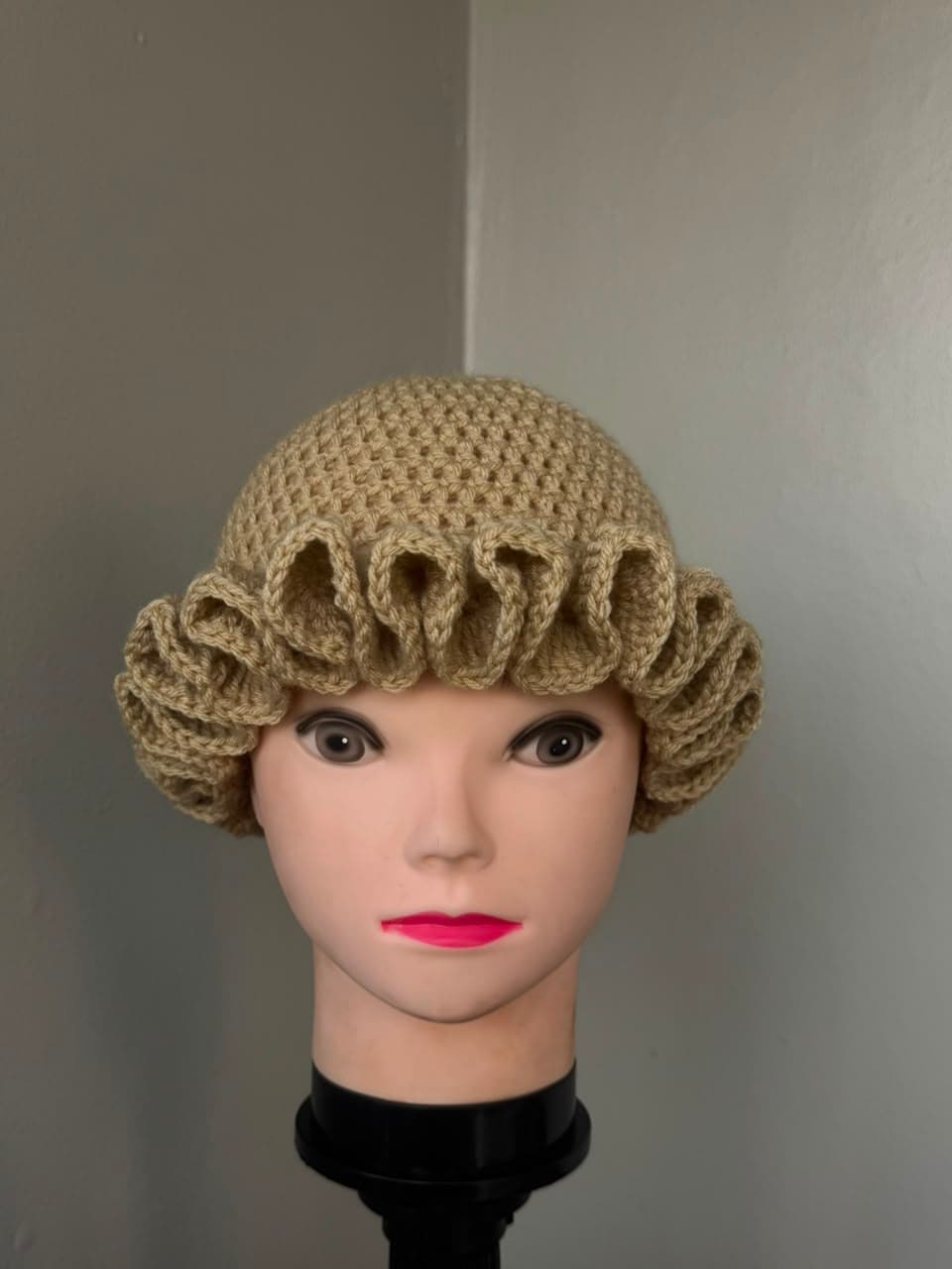 Brown Ruffle Hat