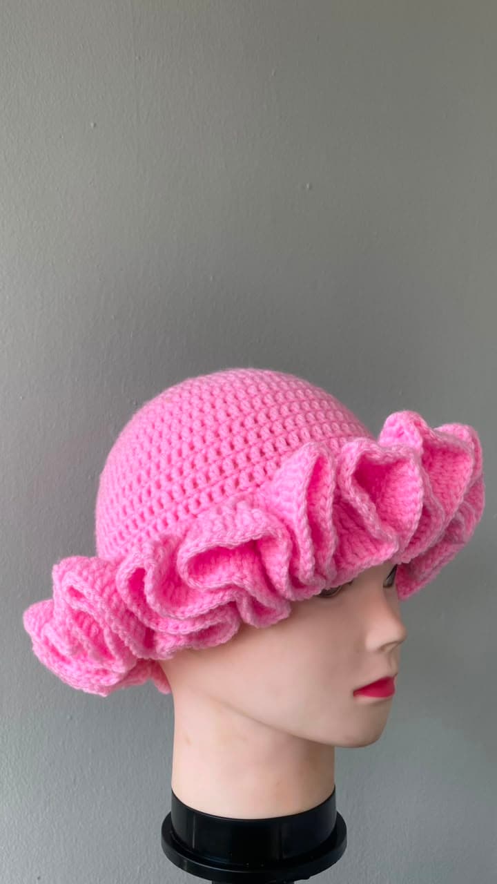 Pink Ruffle Hat